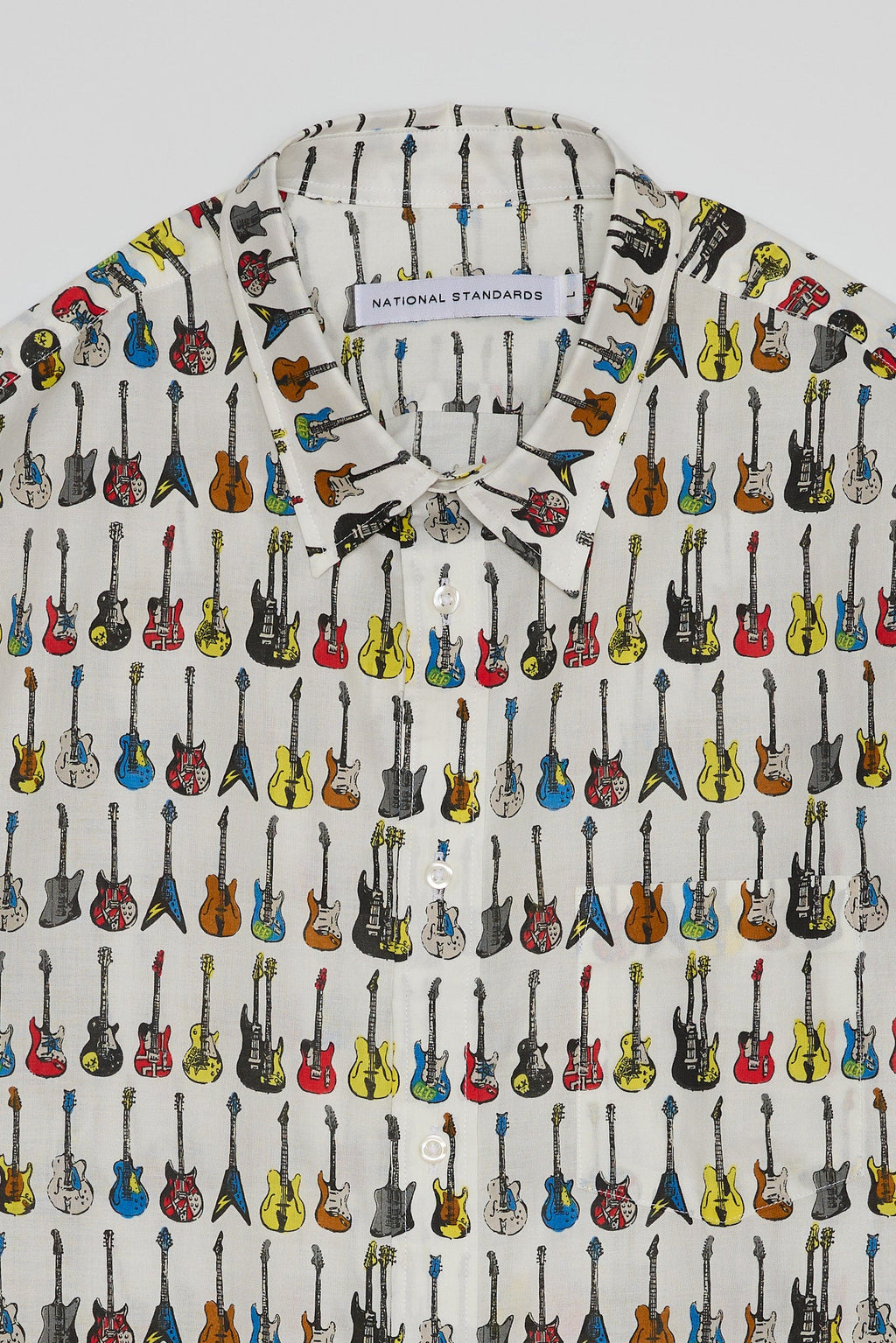 Japanese Guitar Print in White 03