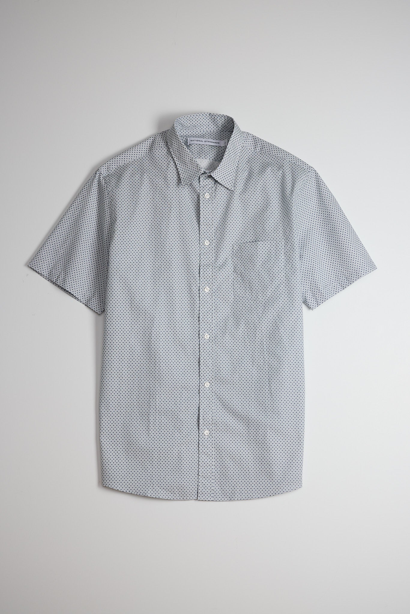 Japanese Cross Grid Print in Blue 01