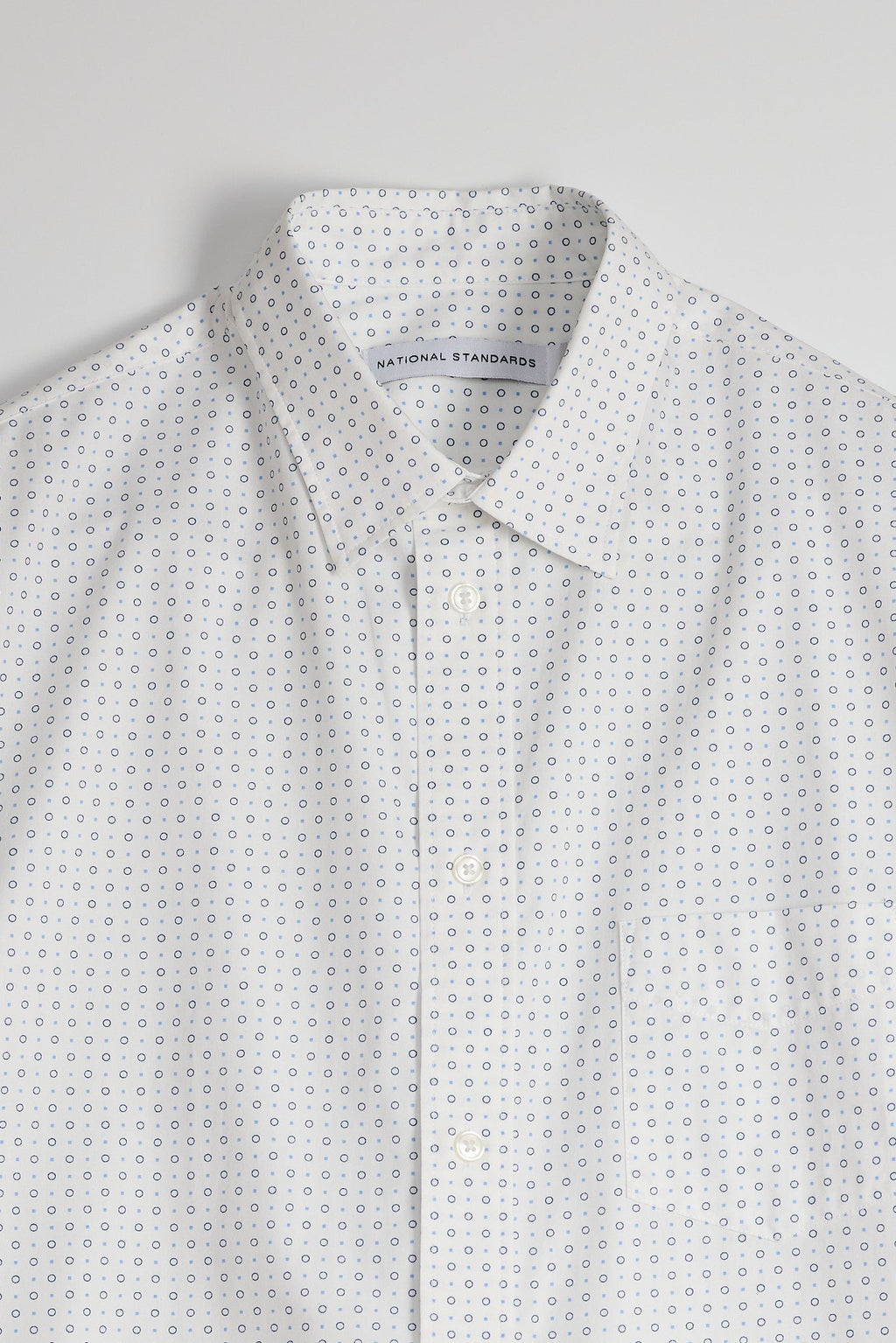 Japanese Circle Dot Print in White and Blue 03