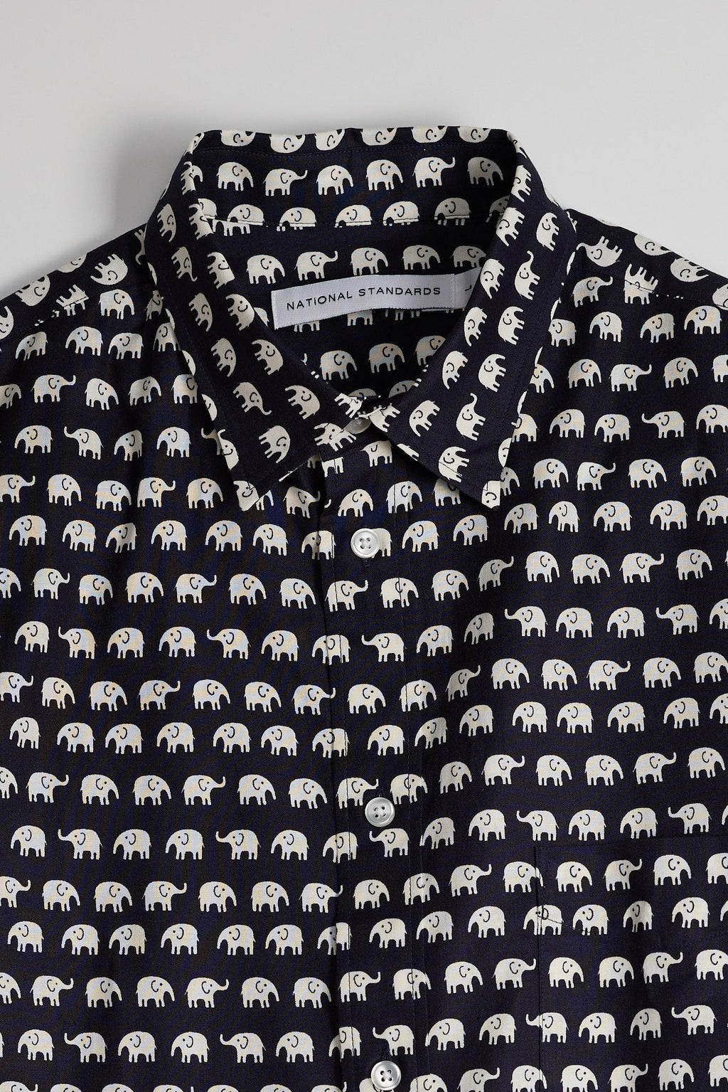 Japanese White Elephant Print in Midnight 03