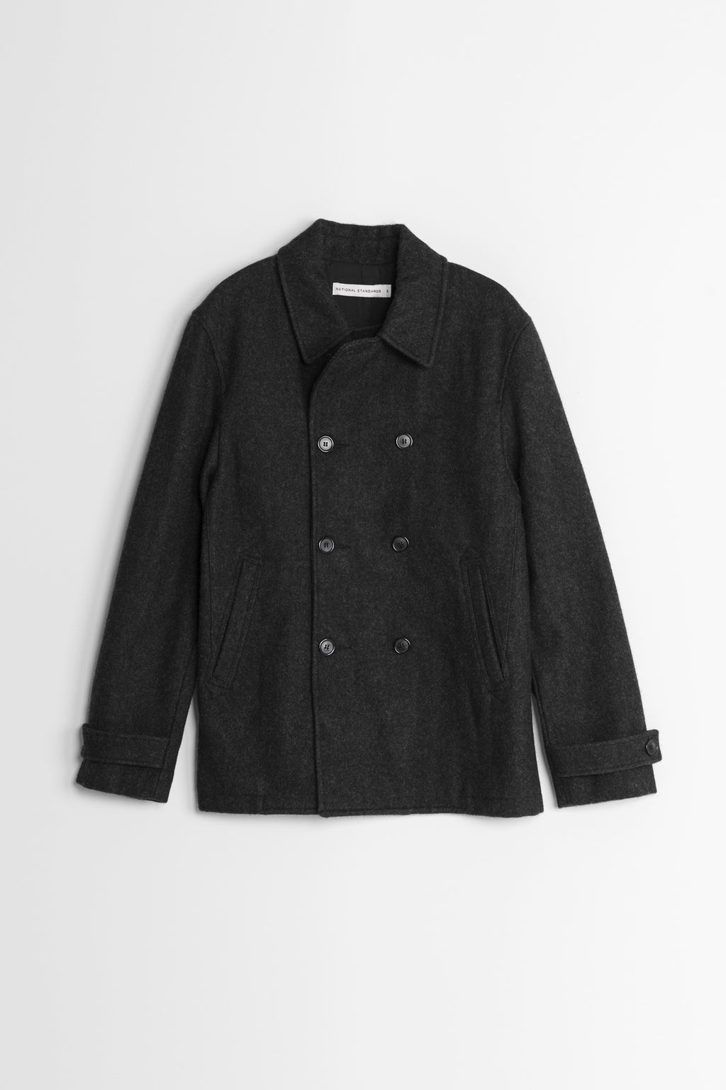 Japanese Melton Pea Coat in Grey