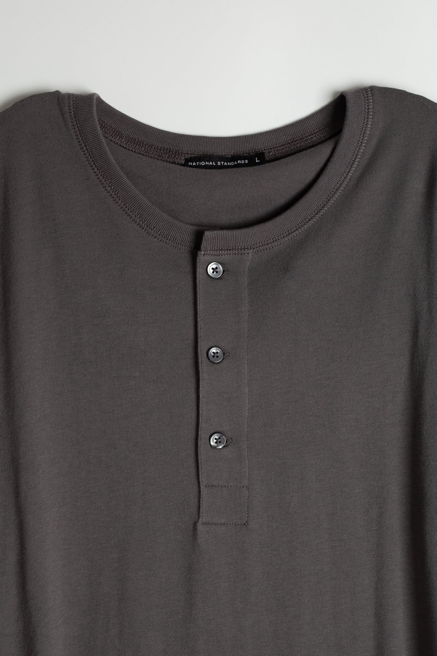 Spun Jersey Henley in Dark Grey 07