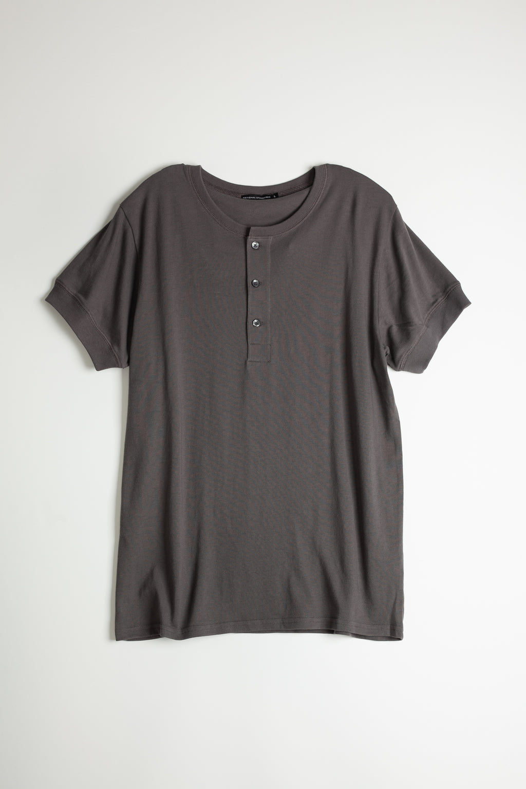 Spun Jersey Henley in Dark Grey 06