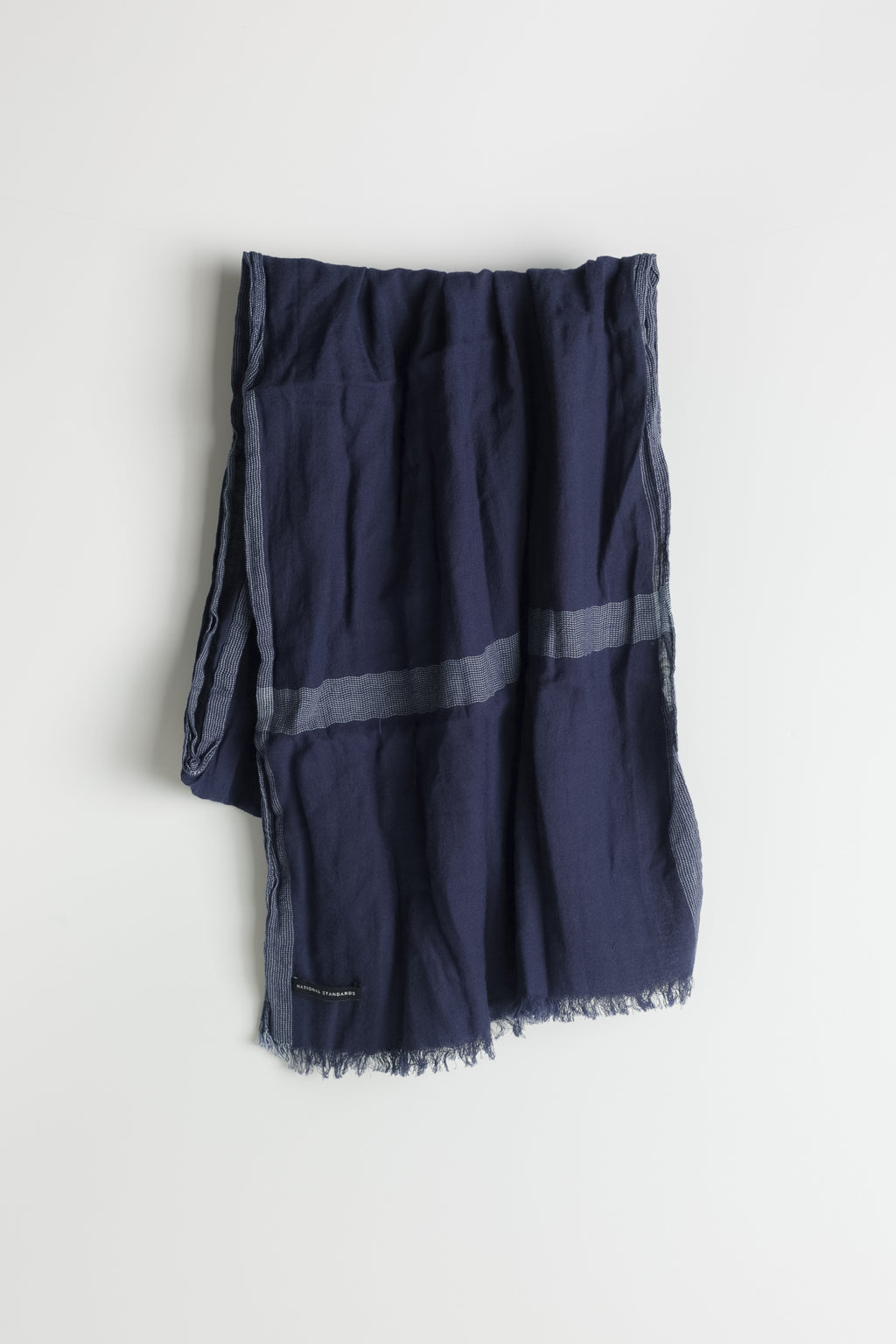 Border Stripe Scarf in Navy 01