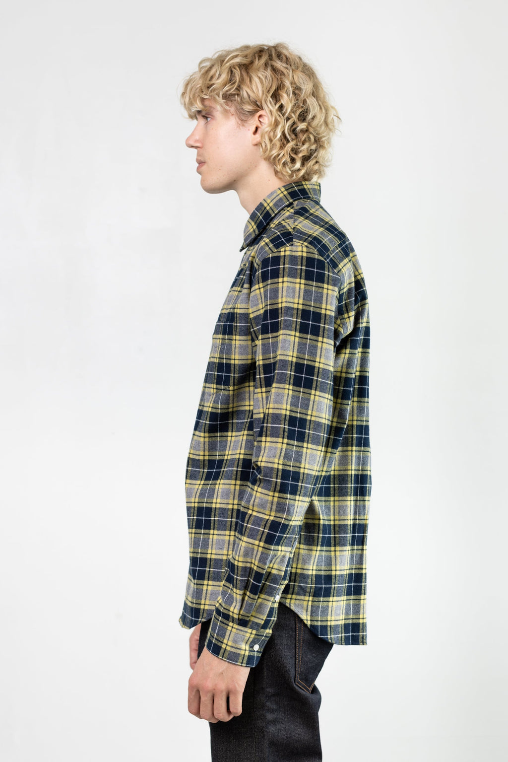 Japanese Stewart Plaid in Navy and Yellow 04