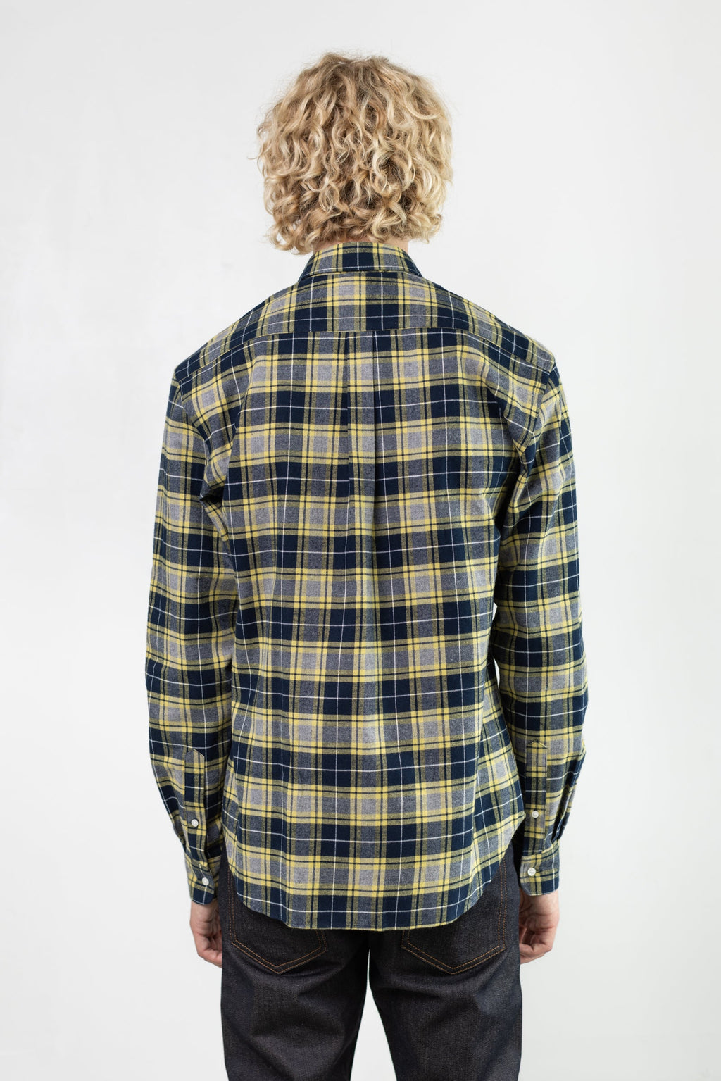 Japanese Stewart Plaid in Navy and Yellow 03