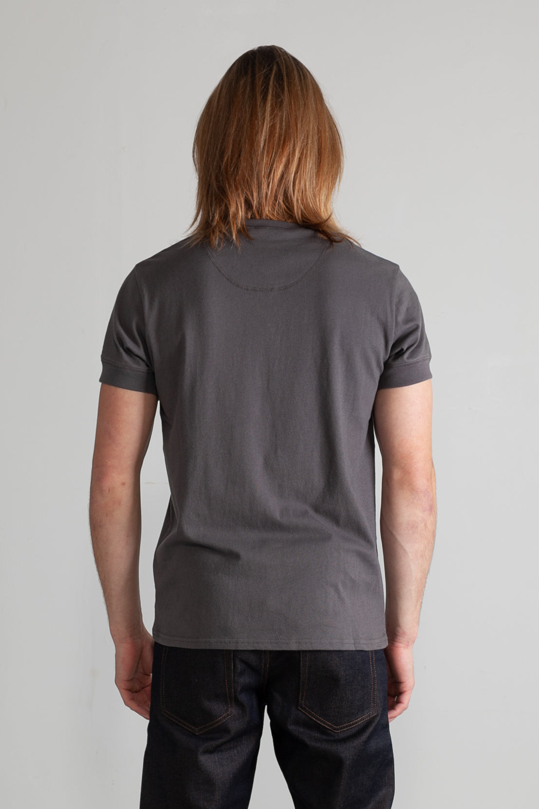 Spun Jersey Henley in Dark Grey 05