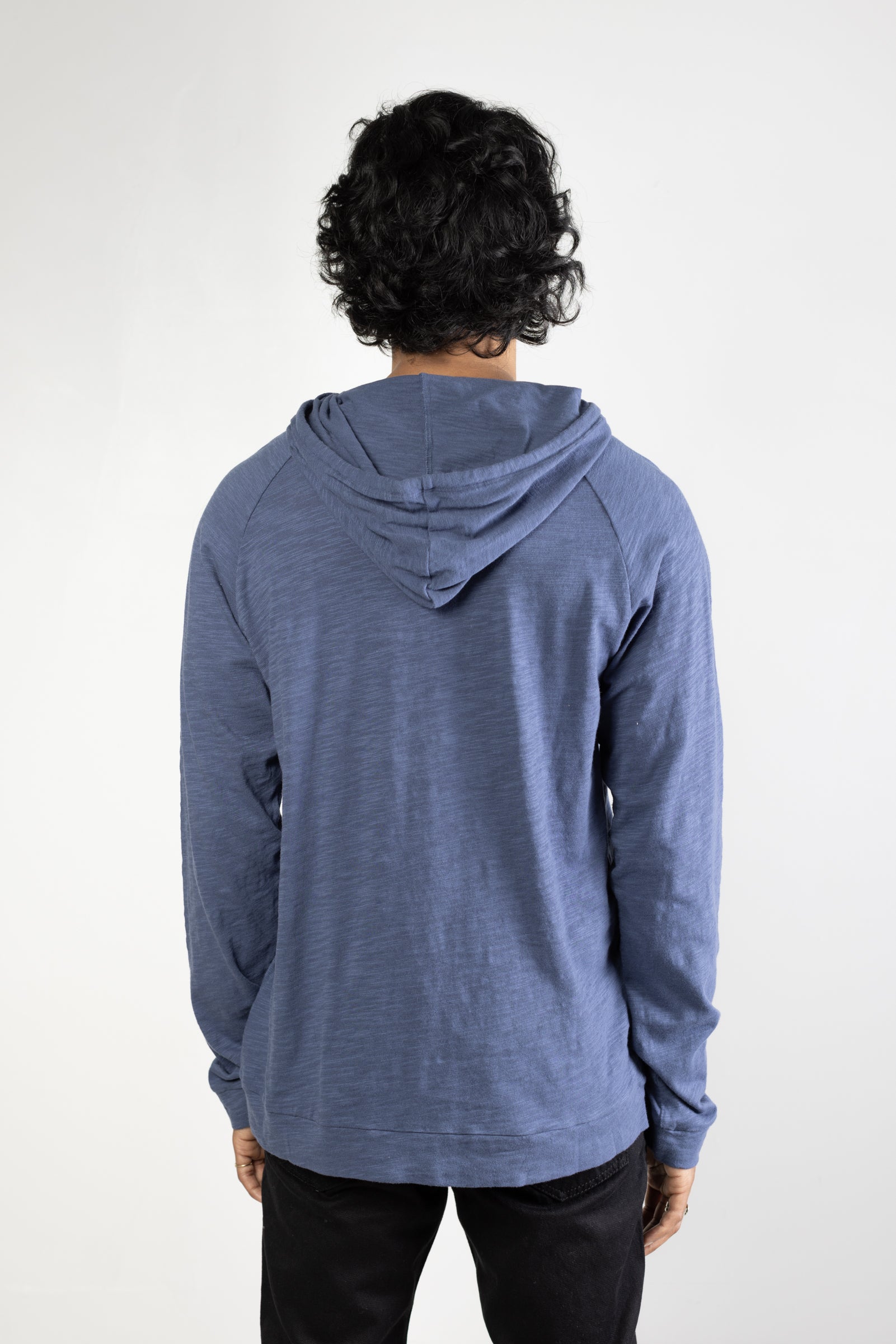 NS2139-5 Slub Jersey Pullover Hoodie in Blue