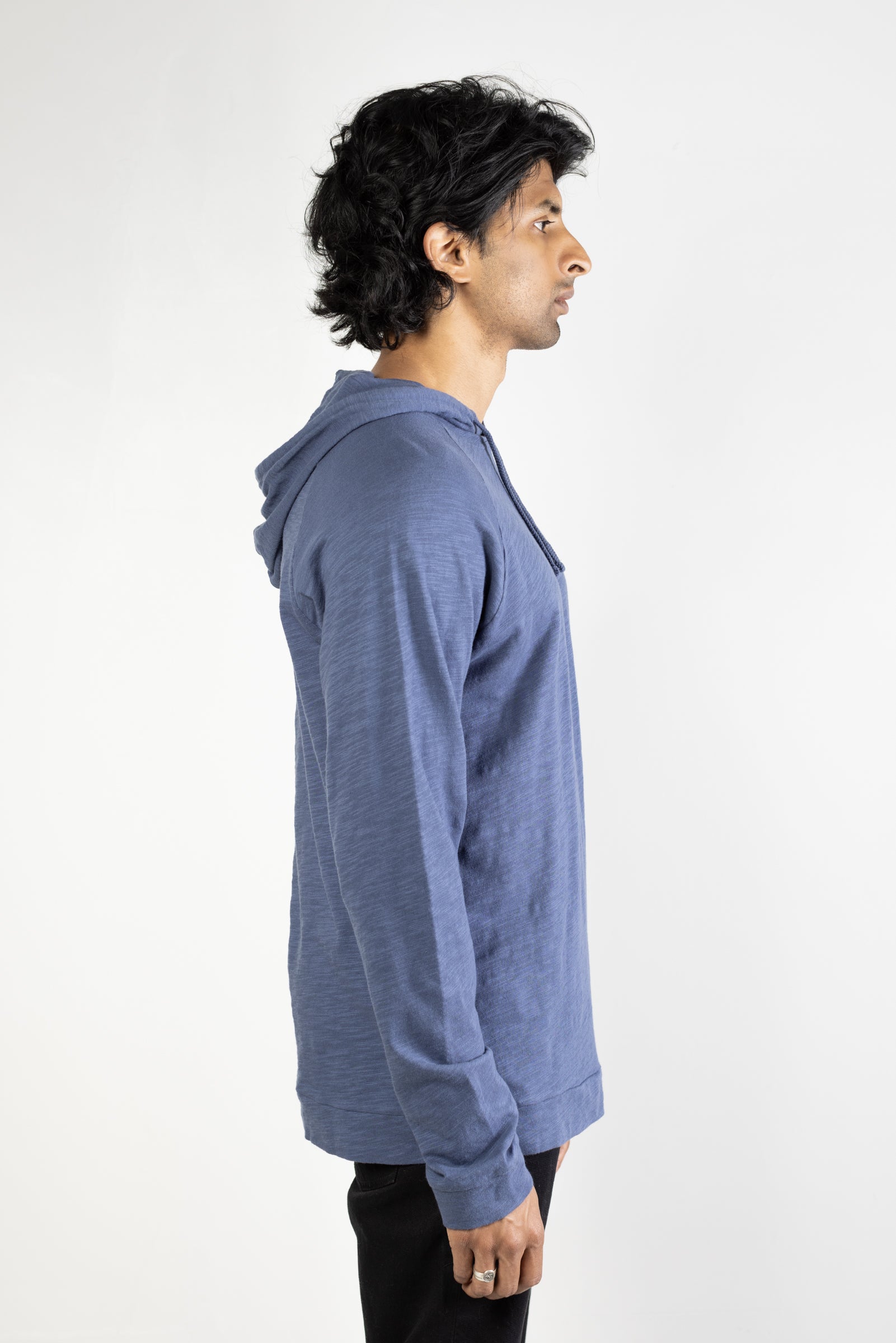 NS2139-5 Slub Jersey Pullover Hoodie in Blue